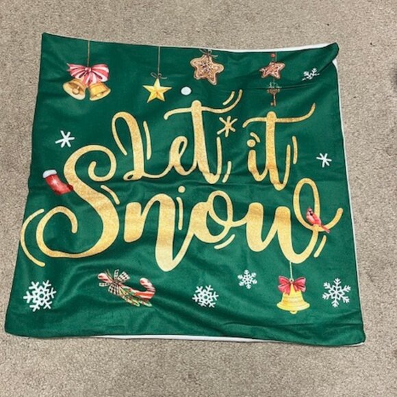 Two Christmas 17" Pillow Covers Case Light Up Let It Snow/Christmas Gnome - Picture 4 of 14
